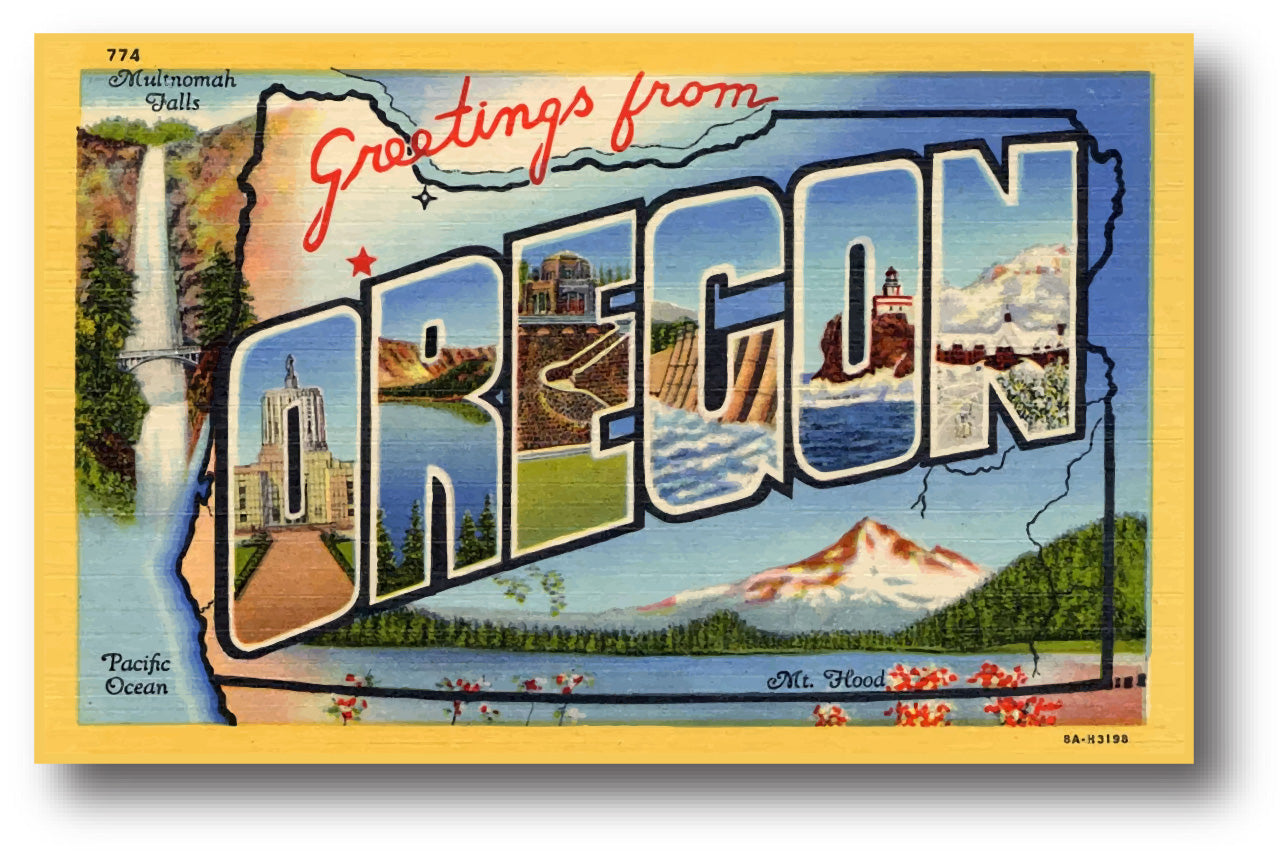Greetings from Oregon Postcard Sticker