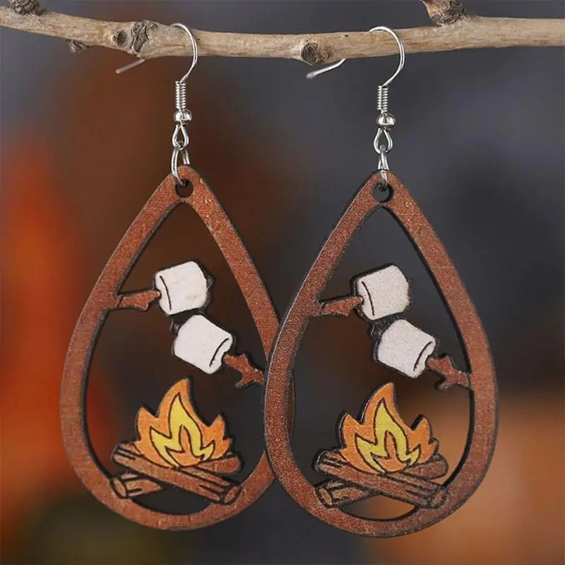 Campfire Marshmallow Earrings