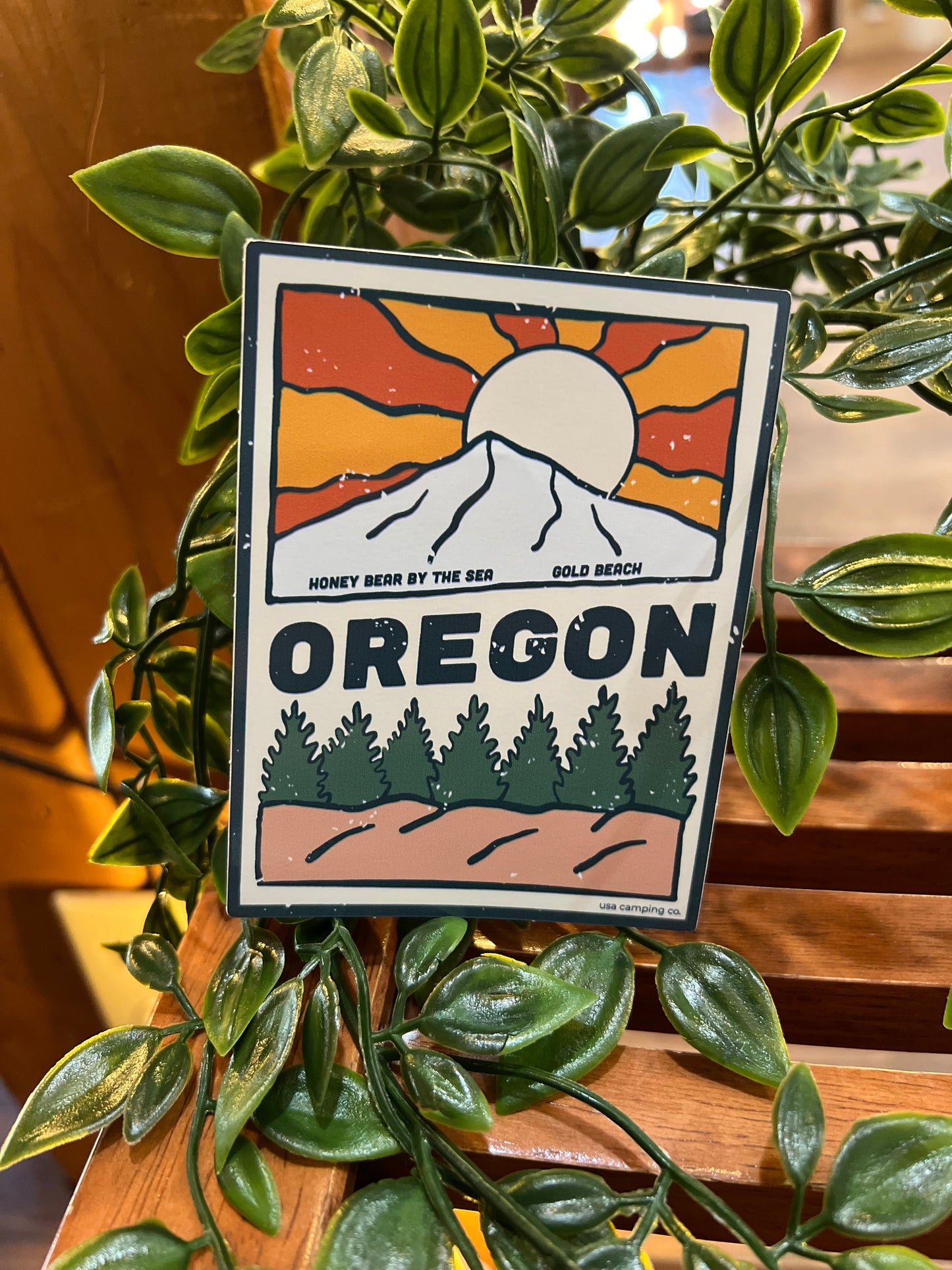 Oregon Mountain Scene Vertical Rectangle Sticker