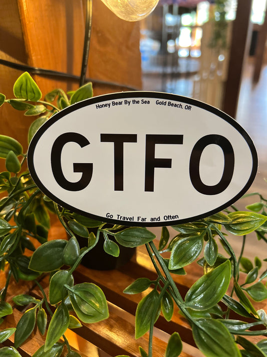 GTFO Go Travel Far and Often Gold Beach, OR Sticker