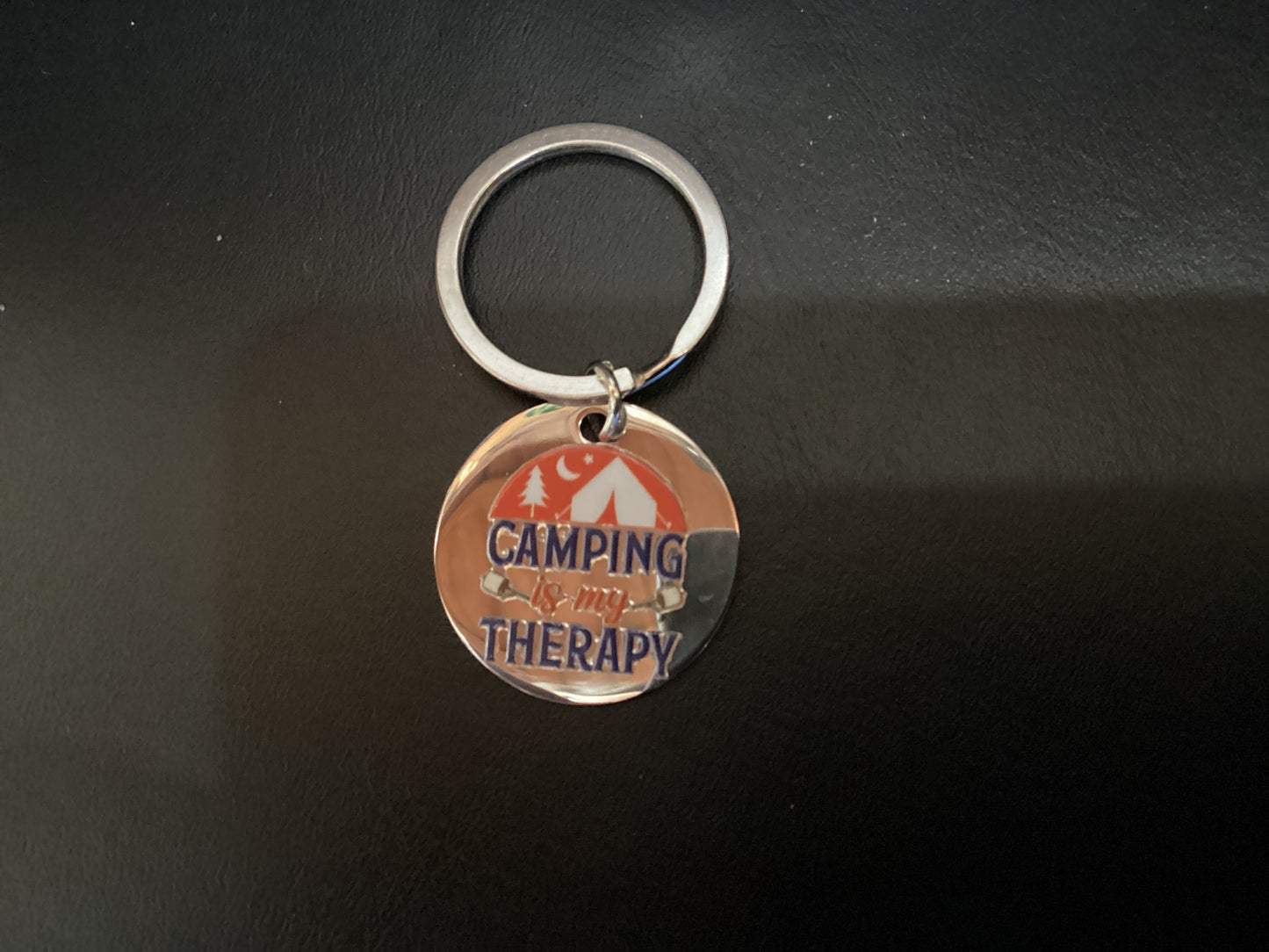 HB Camping is My Therapy Keychain