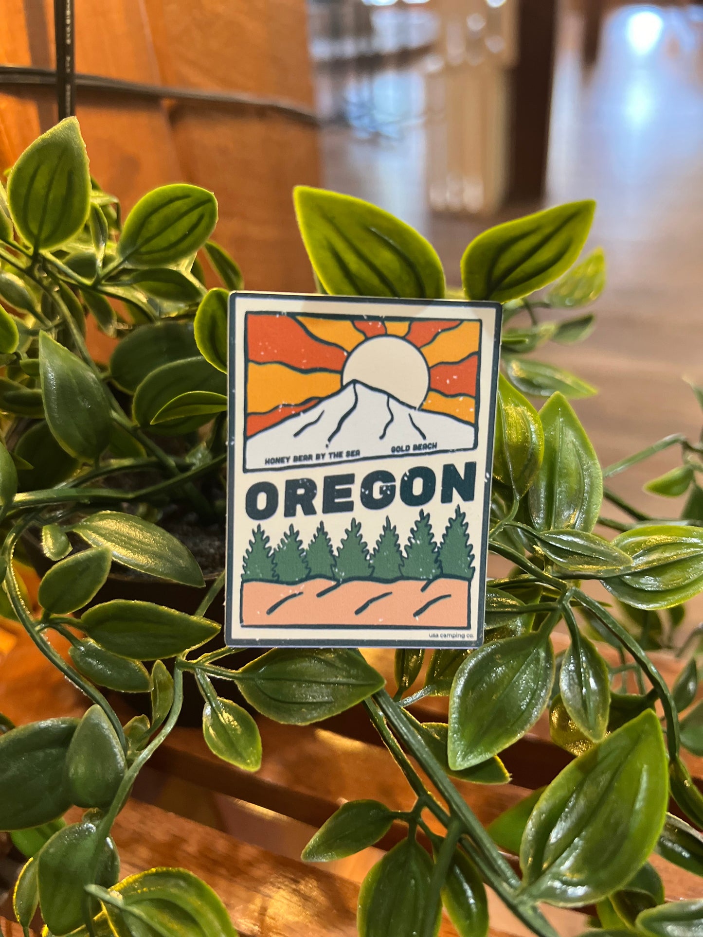 Oregon Mountain Scene Vertical Rectangle Sticker