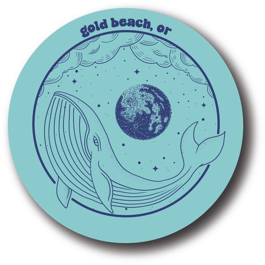 Whale Moon Circle - Gold Beach, OR Sticker