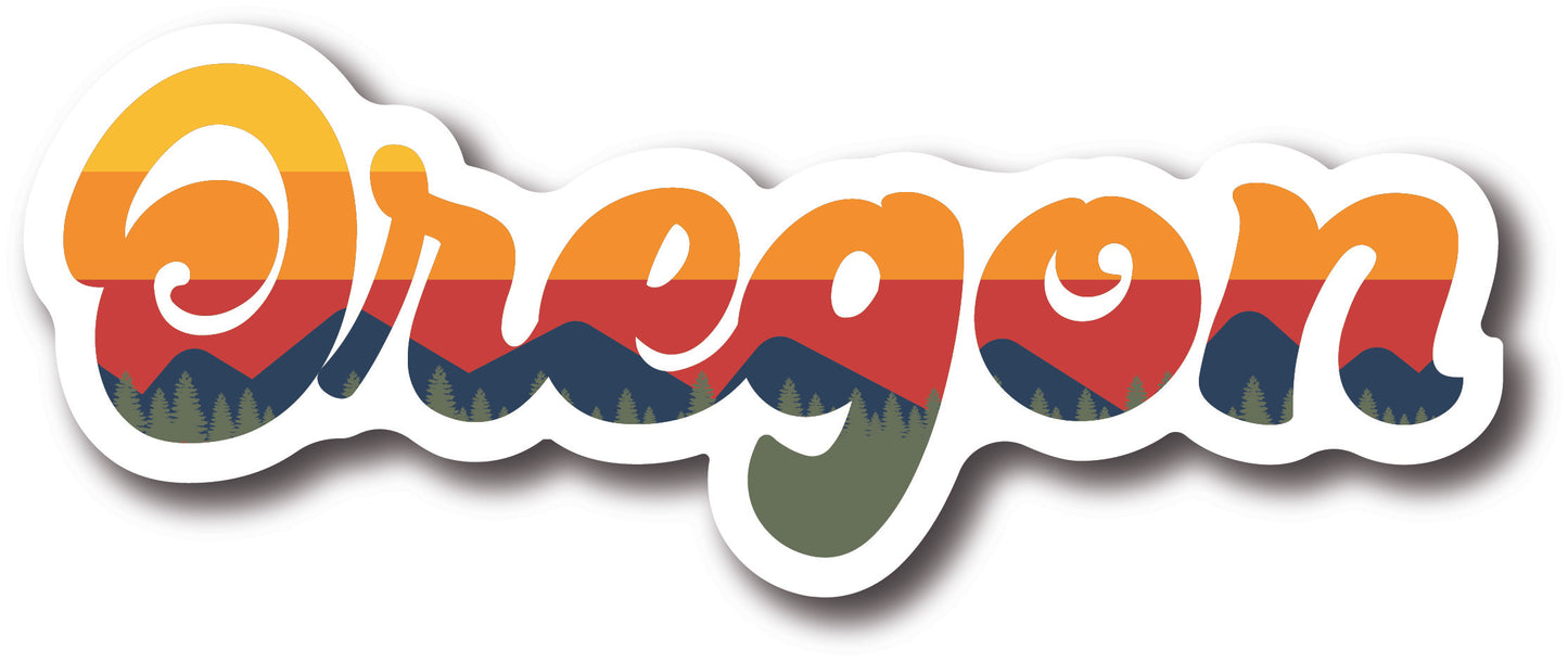 Oregon Retro Sunset Sticker