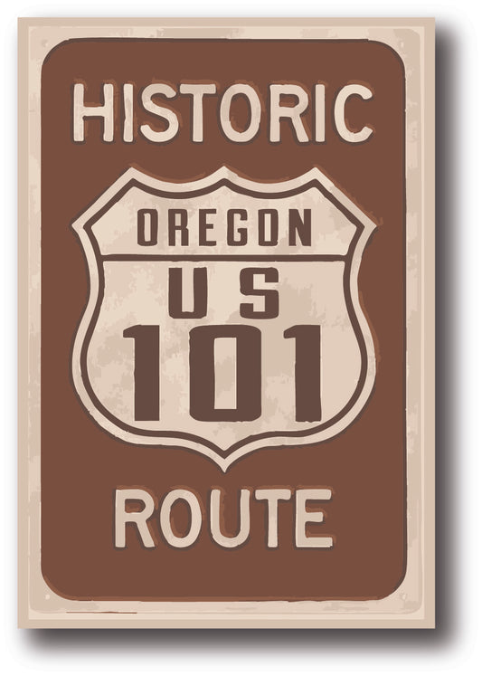 US 101 Oregon Sign Sticker
