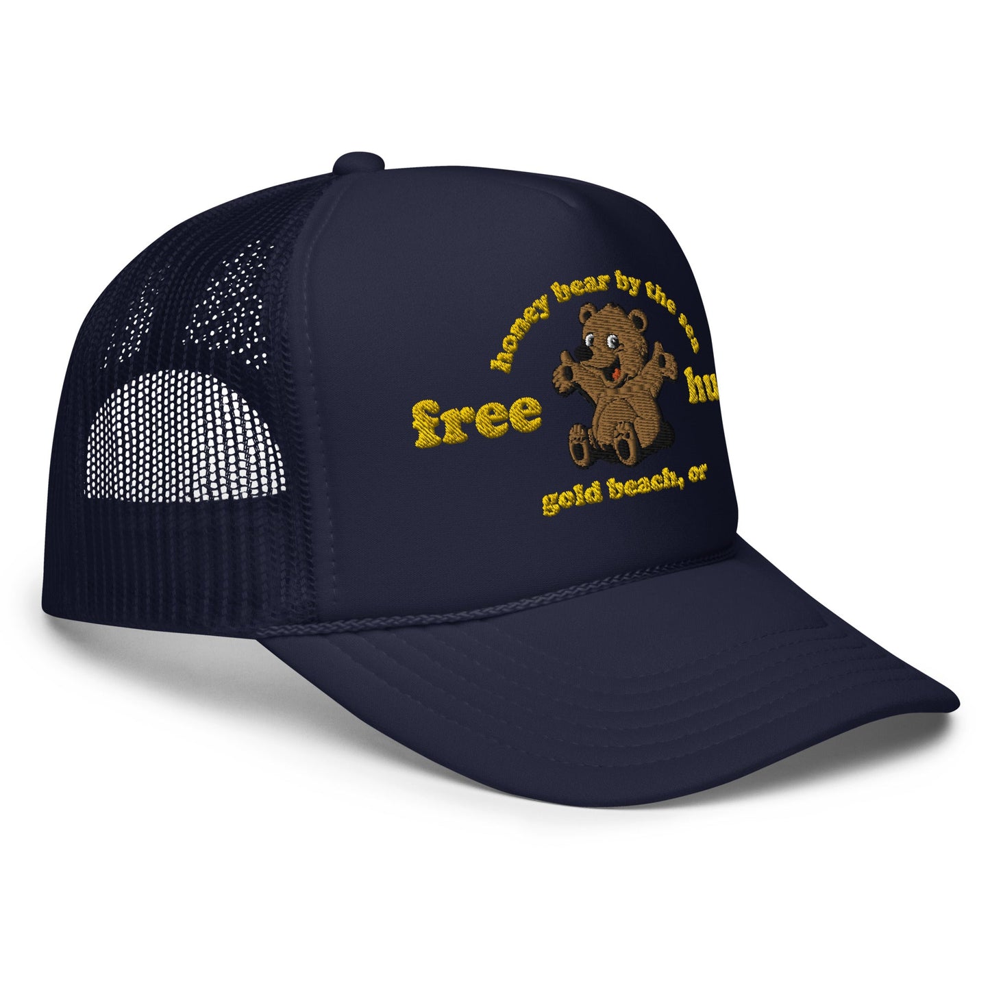 Free Hugs Honey Bear By the Sea Gold Beach, OR Foam Trucker Hat