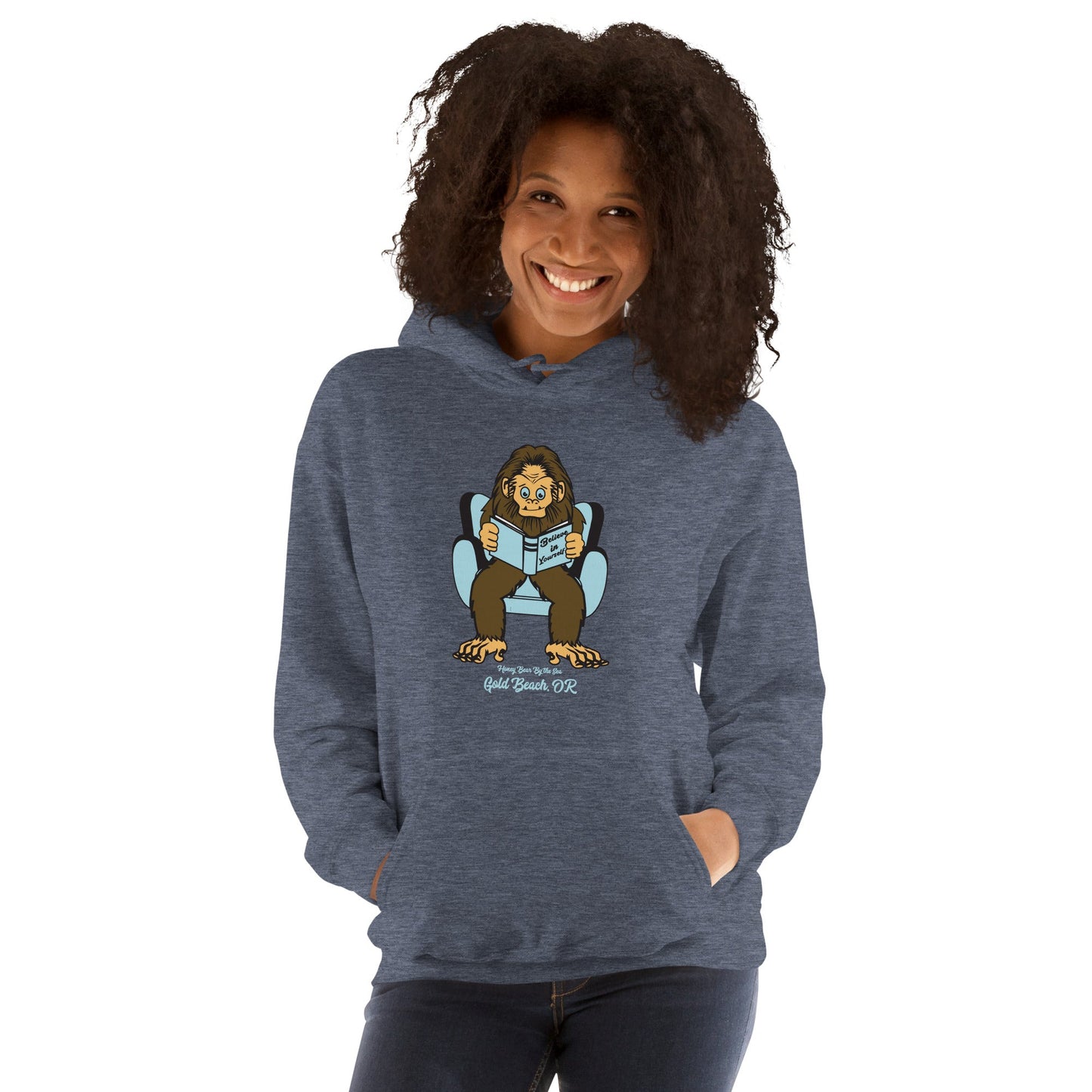 Believe in Yourself Sasquatch Honey Bear By the Sea Unisex Hoodie