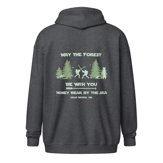 May the Forest Be With You Honey Bear By the Sea Gold Beach, OR Unisex Zip Hoodie