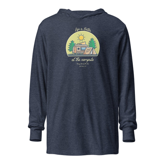 Life is Better at the Campsite Honey Bear By the Sea Hooded Long Sleeve