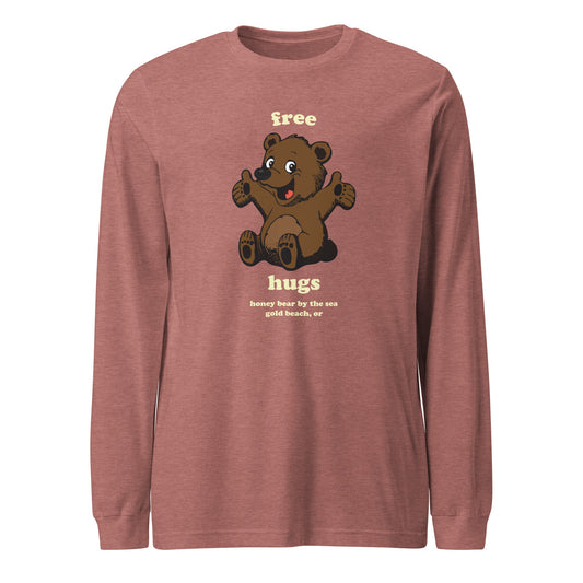 Free Hugs Honey Bear By the Sea Gold Beach, OR Unisex Long Sleeve Tee