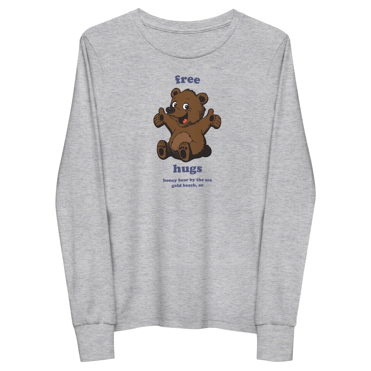 Free Bear Hugs Honey Bear By the Sea Youth Long Sleeve Tee